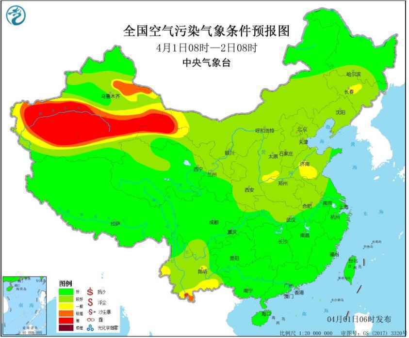  黄淮西部江南部分地区有大雾 西北地区多沙尘天气