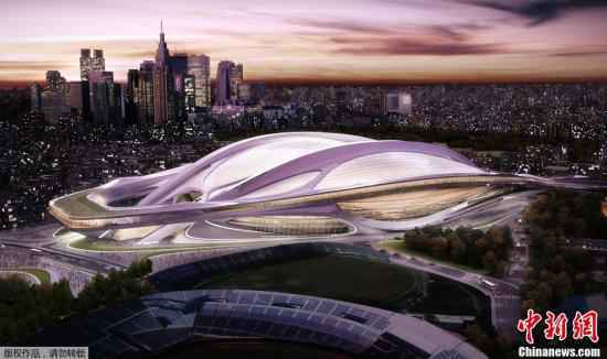 资料图：原设计方案中东京奥运会主会场的新观念图。