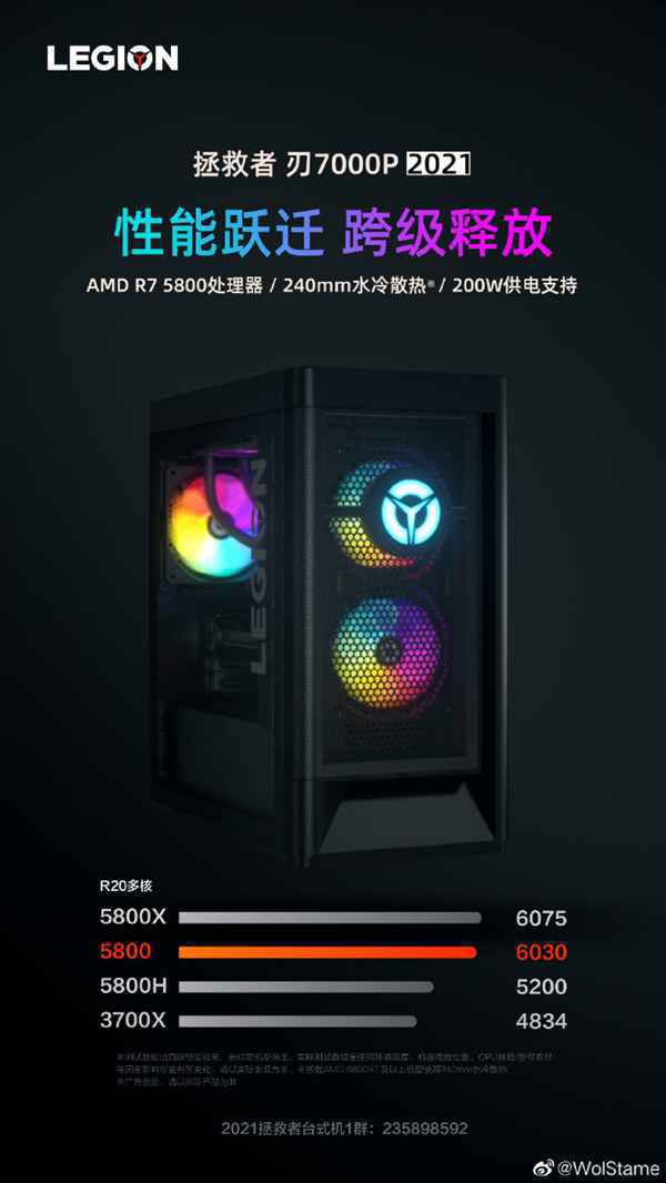 遐想拯救者刃7000P 2021全景侧透 R7 5800加持