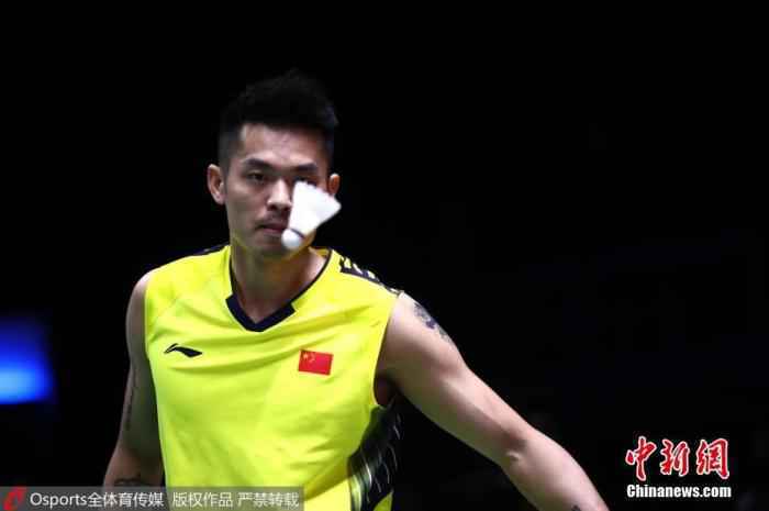 资料图：林丹在2018年汤姆斯杯角逐中 图片来历：Osports全体育图片社