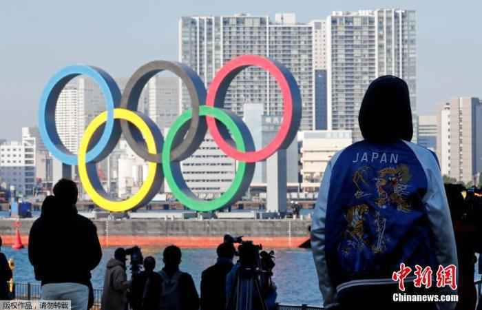 资料图：东京湾上的五环符号。