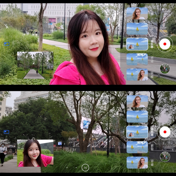 荣耀50 Pro画中画同录拍摄结果